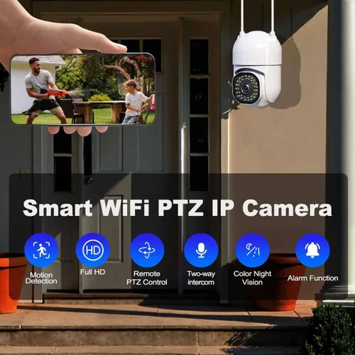 Miniatura 6 de Cámara de seguridad de 3MP para exteriores, cámaras HD 2K para seguridad del hogar, compatible con WiFi de 2.4 GHz, seguimiento automático PTZ de 1