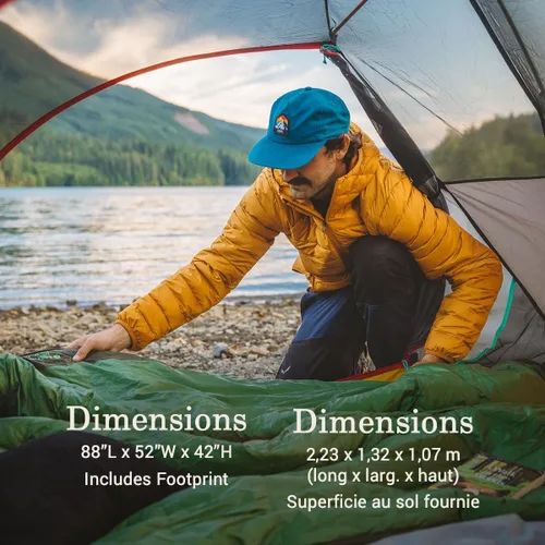 Miniatura 6 de Coleman PEAK1 - Tienda de campaña premium impermeable para mochileros con toldo contra lluvia y huella, tienda de camping ligera que soporta vientos