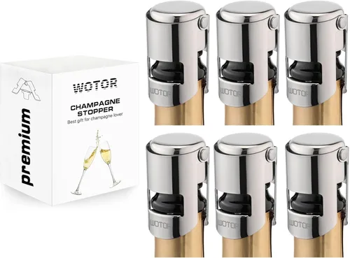 Miniatura 9 de WOTOR Paquete de 3 Tapones de Champán con Conservador de Champán de Acero Inoxidable con Silicona de Grado Alimenticio a Prueba de Fugas Mantiene