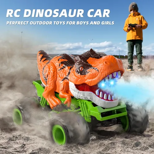 Miniatura 6 de Bennol Coche de Control Remoto de Dinosaurio para Niños, Camión de Dinosaurio RC de 2.4Ghz para Pequeños, Juguetes de Coche RC de Juguete Eléctrico
