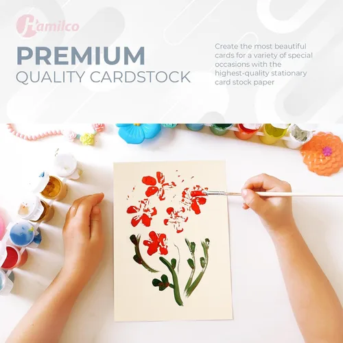 Miniatura 5 de Hamilco Cartulina de color crema de 8 x 10 pulgadas, peso pesado, 80 libras, cartulina para impresora, paquete de 50