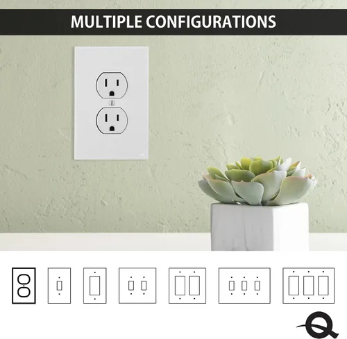 Miniatura 6 de Questech Cubiertas de tomacorrientes, placas de pared dúplex individuales, placas de interruptor de 1 banda, cubiertas de toma de corriente