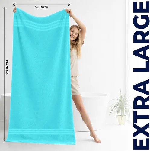 Miniatura 3 de DAN RIVER Paquete de 2 toallas de baño extra grandes de 35 x 70 pulgadas, toallas de baño grandes para adultos, juego de toallas de gran