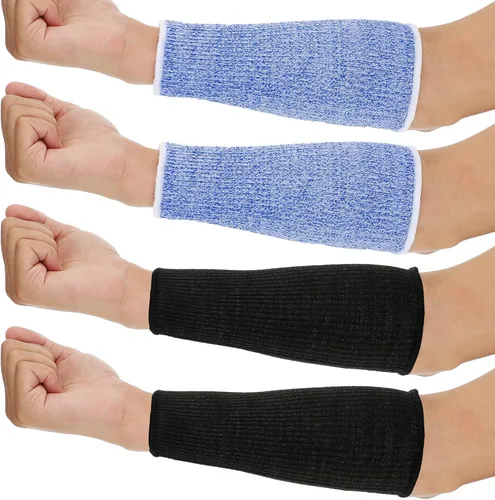 Miniatura 14 de Neer 4 pares de mangas protectoras para brazos para piel delgada, anticortes, resistentes a quemaduras, funda para antebrazo para cocina y azul