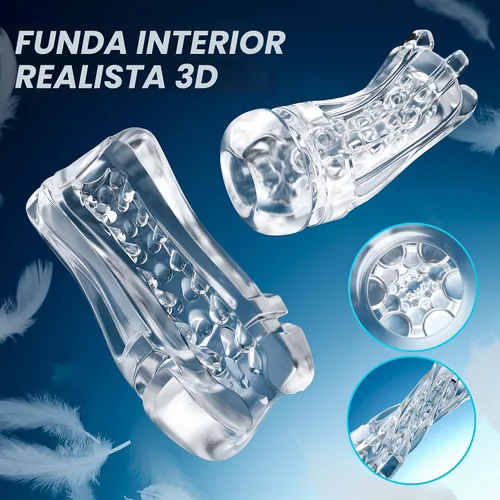 Miniatura 7 de EINSEO Masturbador masculino de succión, coño de bolsillo AI con 7 modos de juguetes para adultos Hands-free suction male stroker with 7 modes, 3D