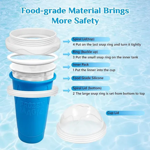Miniatura 4 de Taza de granizado Slushie Maker Cup, Taza de granizado mágica congelada - ¡Crea deliciosos granizados en cualquier lugar con esta divertida y genial