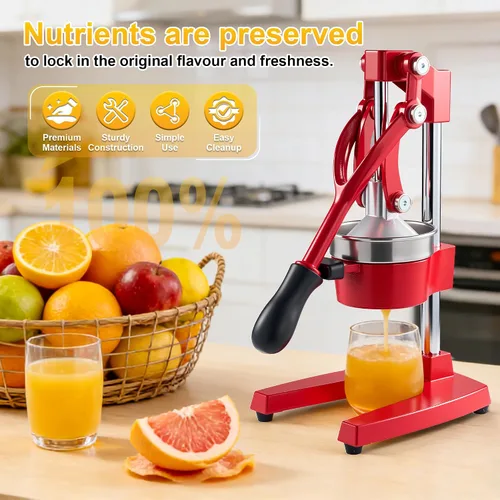 Miniatura 2 de Exprimidor de hierro fundido,Exprimidor comercial de la prensa de la mano,Cítricos de encimera de servicio pesado para jugo de limón naranja fresco