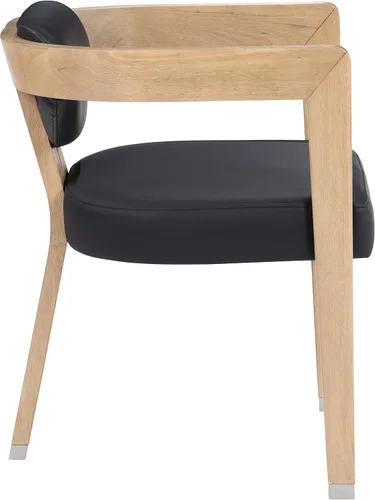 Miniatura 6 de Meridian Furniture 564Black-C Carlyle Collection Modern Silla de comedor contemporánea, acabado natural cepillado de madera maciza, cuero vegano