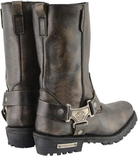 Miniatura 8 de Milwaukee Leather MBL9361 - Botas de piel para mujer, con arnés clásico, puntera cuadrada, color marrón envejecido, de 11 pulgadas