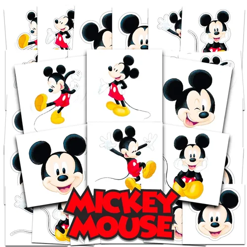 Disney Tatuajes de Mickey Mouse - Paquete de recuerdos de fiesta ~ 72 tatuajes temporales perforados individuales de 2 x 2 pulgadas de Mickey Mouse