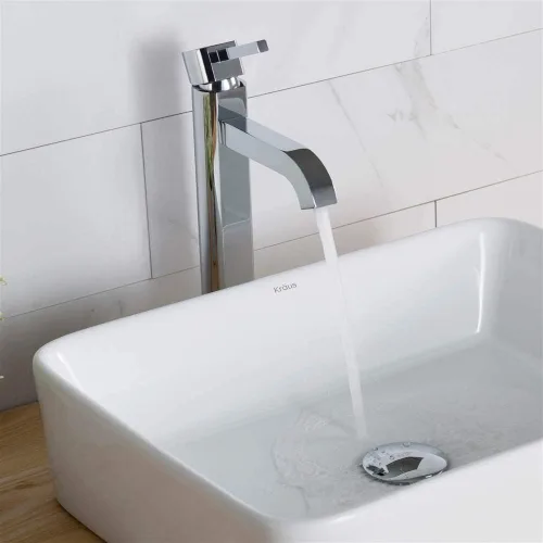 Miniatura 4 de Kraus Ramus Grifo de Fregadero de Una Sola Manija para Baño en Níquel Satinado, FVS-1007SN