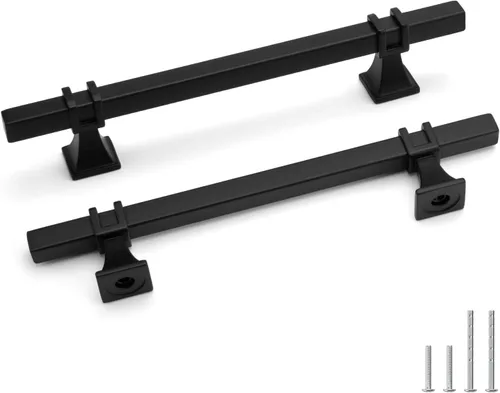 Miniatura 17 de Goldenwarm Paquete de 5 tiradores de gabinete negros de 3 pulgadas de aleación de zinc negro mate para gabinete, manijas de tocador, cajones