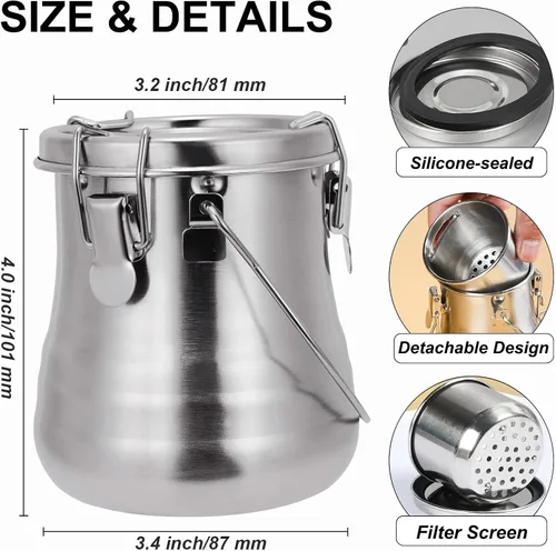 Miniatura 2 de Limpiador y soporte para pinceles de pintura, arandela hermética de acero inoxidable con filtro poroso extraíble para pintar (13.5 oz/13.5 fl oz)