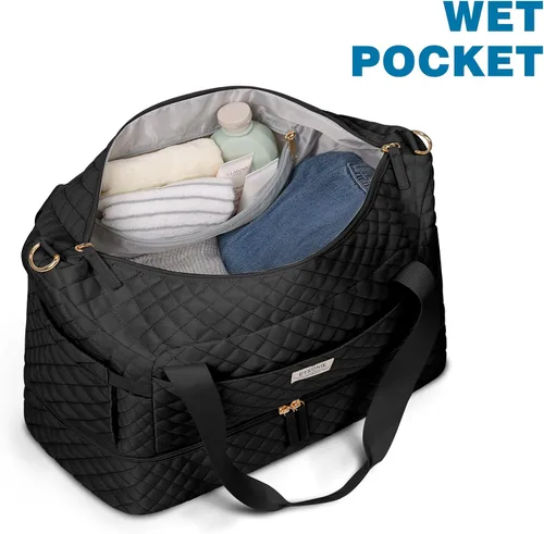 Miniatura 3 de Bolsa de lona de gimnasio para mujer, K-negro, Bolsa de viaje