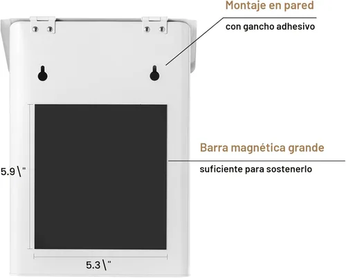 Miniatura 2 de SUBEKYU Contenedor Magnético de Pelusa para Cuarto de Lavandería, Caja de Pelusa de Metal Montada en Pared, Bote de Basura con Tapa para Secadora