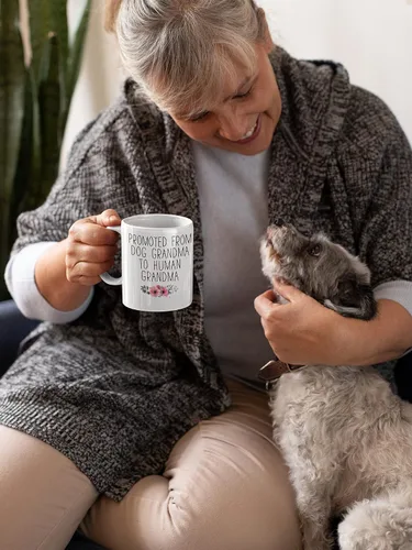 Miniatura 4 de Suchmugs Taza promocionada a la abuela, taza de café New Nana de 11 onzas, sorpresa para revelar el bebé, anuncio de embarazo de abuela por primera