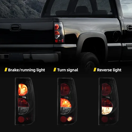 Miniatura 3 de DWVO Luces traseras compatibles con Chevy Silverado 1500 2500 1999-2006, GMC Sierra 1500 1999-2002 y GMC Sierra 2500 2001-2002, lentes traseras, OE