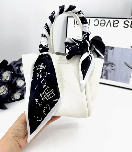 Miniatura 5 de Women's Designer Neckerchief Handbag Handle Ribbon Fashion Scarf Letter Printed Hair Tie