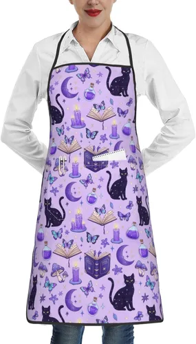 Miniatura 43 de Delantal unisex con cuello ajustable con bolsillos espaciosos y lazos largos