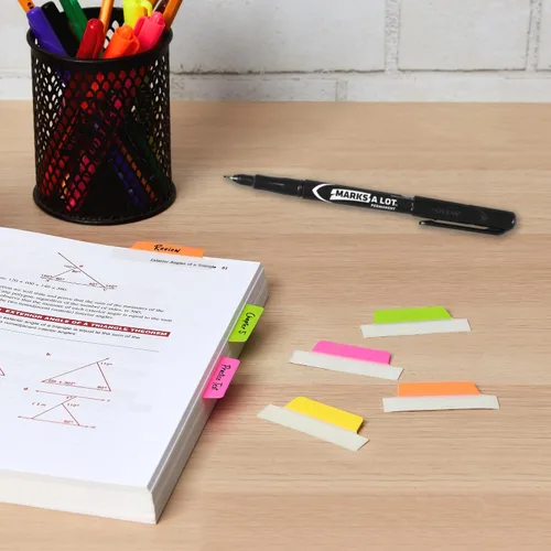 Miniatura 8 de Avery Pestañas Margin Ultra, 2.5 x 1 pulgada, 2 lados para escribir, colores neón, 24 pestañas reposicionables, 72 paquetes (74767)