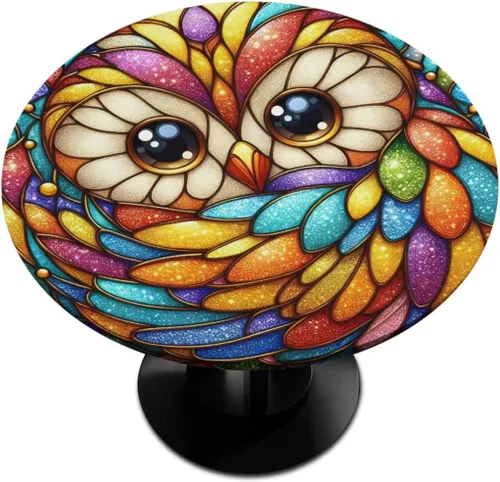 Miniatura 50 de Mantel Redondo con Elástico para Mesa de Playa, Diseño de Estrella de Mar, Cubierta de Mesa Circular, Impermeable, Lavable, de Poliéster, Pequeñas
