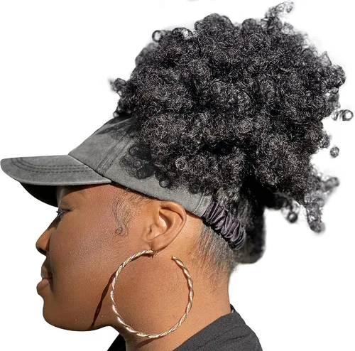 Miniatura 5 de CurlCap Gorra sin parte trasera para cabello natural, gorra de béisbol forrada de satén para mujer