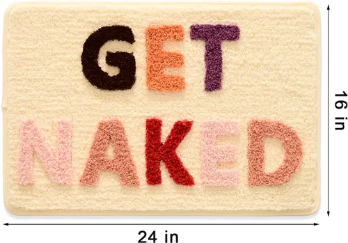 Miniatura 2 de QJHOMO Get Naked Bath Mat Alfombras Lindas de Baño Lindas Alfombras de Baño Graciosas Antideslizantes Decoración de Bañera Antideslizante Alfombra