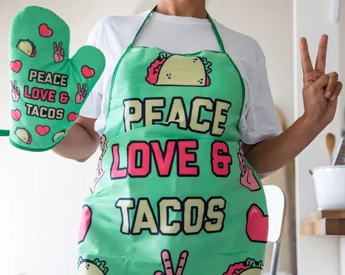 Miniatura 3 de Peace Love Tacos Divertidos Gráficos Novedades Accesorios de Cocina