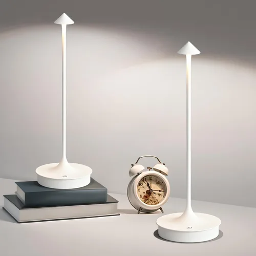 Miniatura 11 de Lámpara de mesa inalámbrica recargable LED funciona con pilas, lámpara de mesa de 4000 mAh, lámpara táctil regulable al aire libre, impermeable