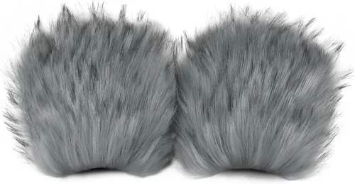 Miniatura 62 de Guantes de garra para disfraz de Halloween, medio dedo, lobo, oso, gato, guantes, guantes de piel sintética para mascarada, cosplay, utilería de mano