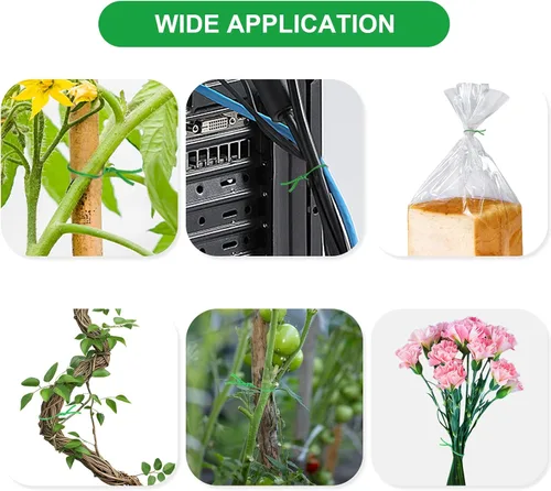 Miniatura 7 de Paquete de 2 Ataduras de Jardín Torcidas de 492 pies con Cortador Incorporado, Ataduras para Plantas con Recubrimiento Verde a Prueba de Óxido