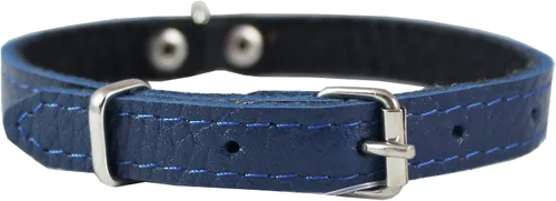 Azul Piel Auténtica fieltro Perro acolchado cuello 13" x1/2" Amplia Fits 9"-12" de cuello, Chihuahua, Yorkshire Terrier Cachorros