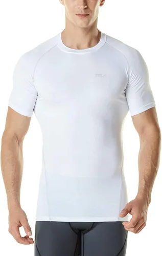 TSLA Camisas térmicas de compresión de manga corta para hombre, camiseta deportiva deportiva atlética, camiseta para correr con equipo de invierno