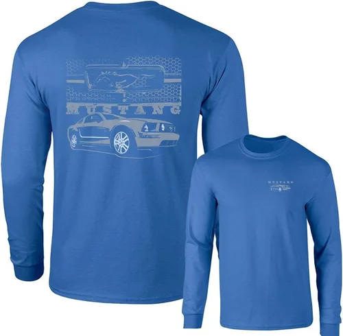 Miniatura 6 de Mustang Pony Grill con Ford CAR Camiseta de manga larga F&B Negro