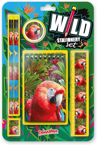 Miniatura 7 de Deluxebase Wild Stationery Set - Tigre blanco de animales de papelería con 2 lápices, borrador, sacapuntas, regla y lindo cuaderno. Suministros