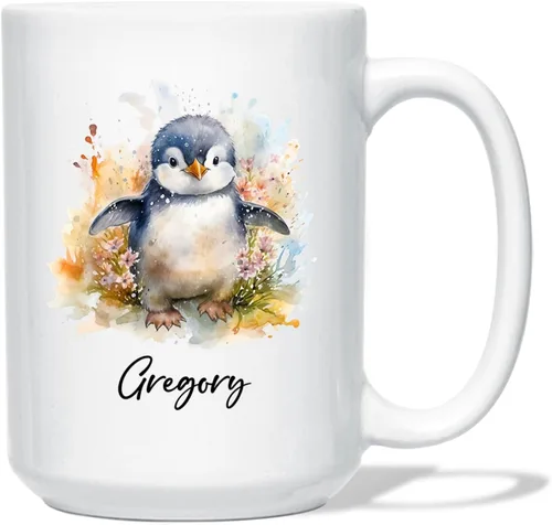 Miniatura 12 de Taza de café de bisonte personalizada de 11 onzas y 15 onzas, taza de té blanca de bisonte bebé, regalos para niñas, niños, niñas, niños, mejores