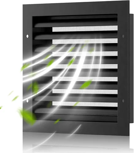 Rejillas de ventilación de pared de 8 pulgadas de ancho x 8 pulgadas de alto, rejillas de ventilación Hon&Guan de aleación de aluminio a dos aguas