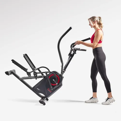 Miniatura 7 de Sunny Health & Fitness Cardio Climber Stepping Máquina de ejercicio elíptica para el hogar con 8 niveles de resistencia magnética, monitor de Negro