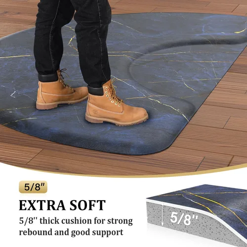Miniatura 3 de OmySalon Alfombrilla antifatiga de salón de 3 x 5 x 5/8 pulgadas para peluquería de pie, piso de peluquería mate debajo de la silla de peinado