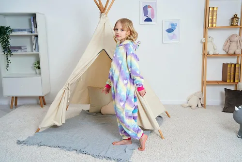 Miniatura 46 de Pijama de unicornio unisex para niños, enteritos para disfraz, Halloween