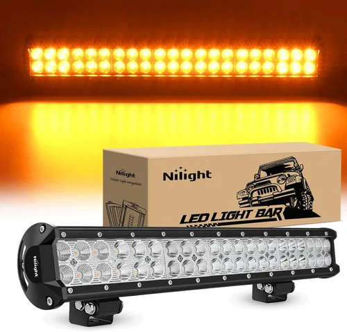 Miniatura 14 de Nilight 20 pulgadas 126 W, barra de luz LED, combo de luz puntual y proyectante, para conducción todoterreno, con soporte de montaje de placa 20