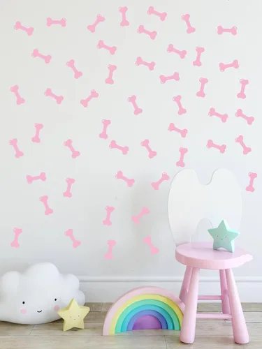 Miniatura 2 de Juego de 40 calcomanías de pared de huesos para decoración de espacio de perro, calcomanías de pared de hueso de perro, casa de cachorro, hogar