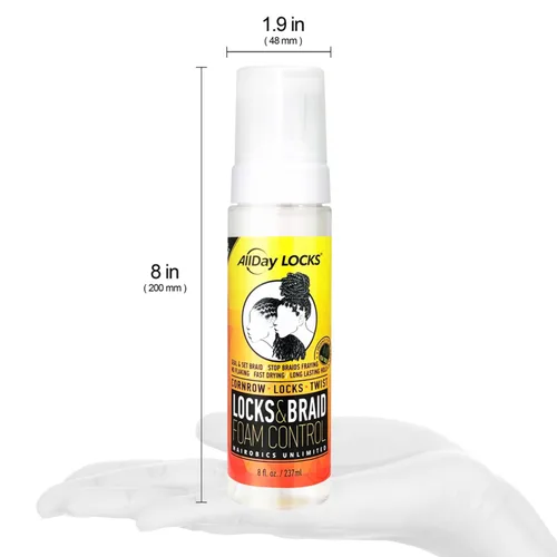 Miniatura 3 de AllDay Locks Espuma para Trenzas - Mousse de Larga Duración para Estilo y Brillo, Espuma para Trenzar para Mujeres y Hombres, Fija y Sella para un