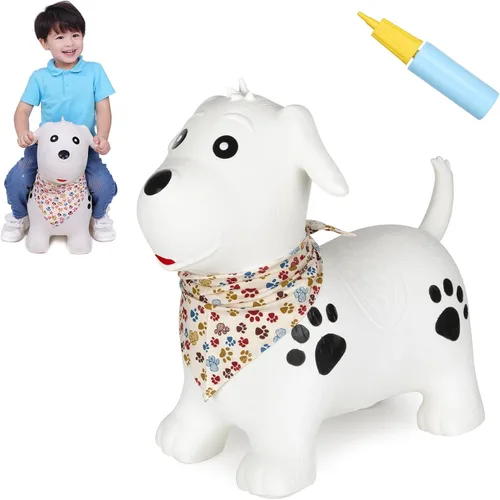 Miniatura 11 de INPANY Perro Saltarín Marrón Caballo Saltador para Niños Pequeños - Caballo Saltador Rebotante, Juguetes de Animales para Montar para Niñas y Niños