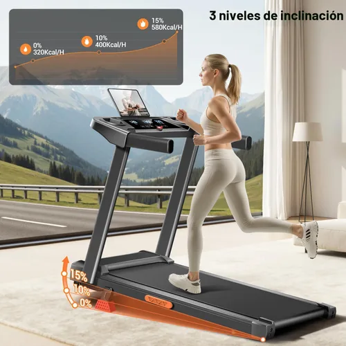 Miniatura 2 de LONTEK Folding Treadmill with 15% Incline, 3 in 1 Foldable Walking Pad Compact, Portable, Under Desk, for Home Office, 6.2MPH Speed, 2.5HP Quiet
