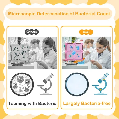 Miniatura 7 de Azulejos magnéticos antibacterianos, 32 unidades, juguete STEM para niños mayores de 3 años Bacteria resistant, Safer play, EPA-registered, Fits