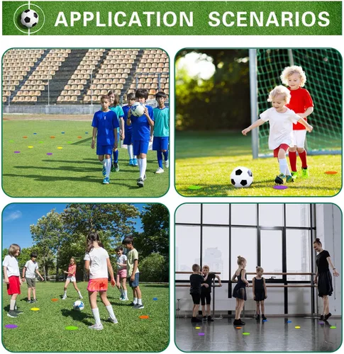 Miniatura 6 de Marcadores de puntos de 4.72 pulgadas, 9 pulgadas, de goma antideslizante, conos de campo plano, puntos de poliéster para fútbol, baloncesto