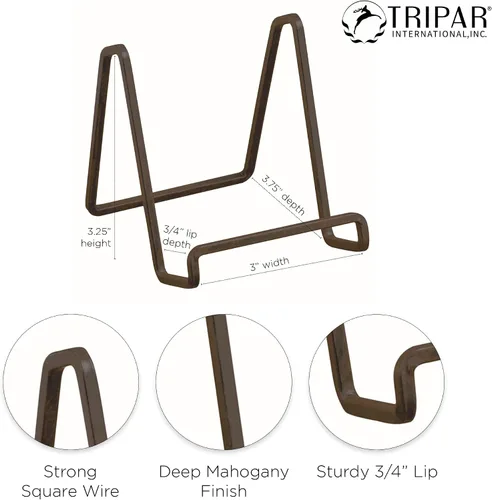 Miniatura 3 de Tripar soporte de alambre y caoba cuadrado 3 pulgadas