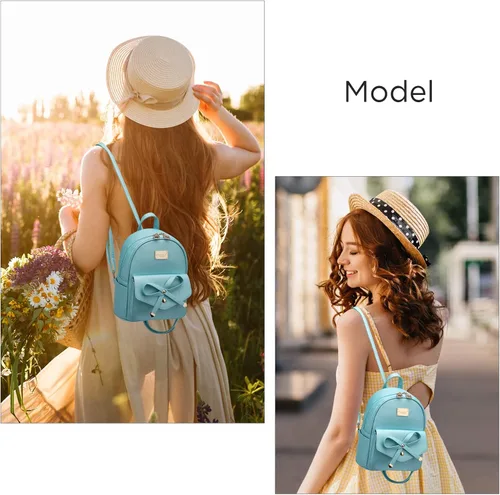 Miniatura 7 de Bonita mochila de piel con lazo para mujer