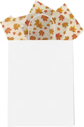 Miniatura 3 de Pro Supply Global Papel de seda impreso con hojas de otoño para bolsas de regalo o cajas y envoltura, papel de seda decorativo de otoño a granel